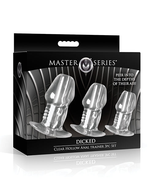 Master Series Master Series - Dicked Clear Hollow Anal Plug 3 pc Set