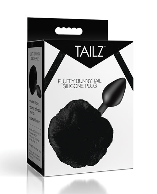 Tailz Tailz Fluffy Bunny Tail Silicone Plug - Black