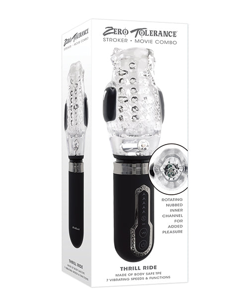 Zero Tolerance Zero Tolerance Thrill Ride Rechargeable Stroker - Black/Clear